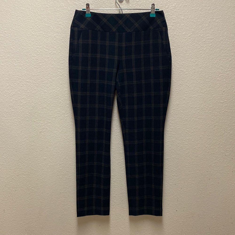 Cabi Dark Academia Plaid Pull On Pants Size 6